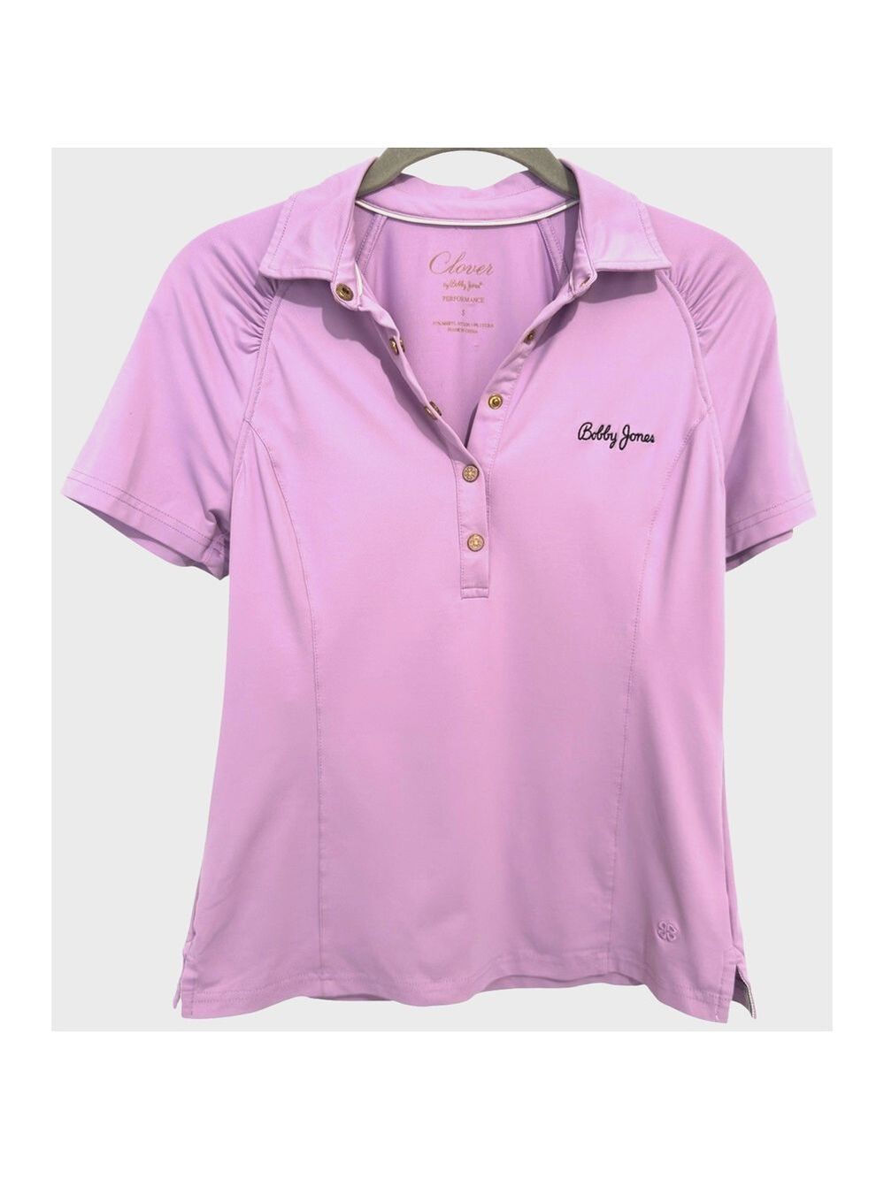 Clover By Bobby Jones Performance Womens Golf Polo Shirt Size S Lavender